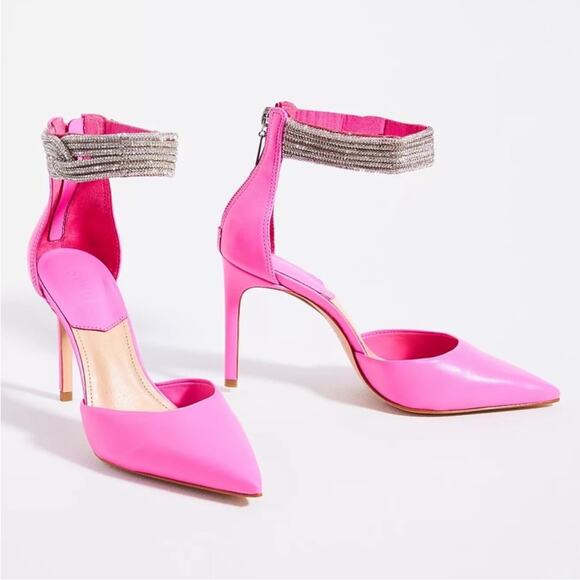 SCHUTZ Linara Nappa Leather Crystal Pump - Picture 1 of 7